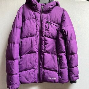 Boulder Gear Purple down filled puffy hooded jacket Sz XS